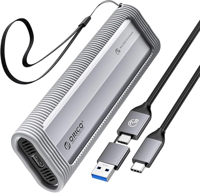 ORICO Aluminum M.2 NVMe SSD Enclosure, USB 3.2 Gen 2(10Gbps ) to Tool-Free NVMe PCI-E M.2 SSD Case, Support UASP for M/B&M Keys Size 2230/2242/2260/2280