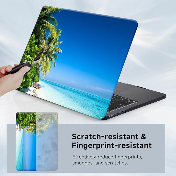 Funut for MacBook Air 13 inch M5 2026 2025-2022 M4 M3 M2 A3449 A3240 A3113 A2681, Plastic Laptop Hard Shell Case & Keyboard Cover for M2 M3 M4 M5 MacBook Air 13 inch, Blue Ocean