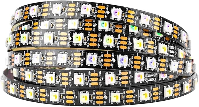 BTF-LIGHTING RGBW RGB+Natural White SK6812 (Similar WS2812B) 4 Colors in 1 LED Strip Individually Addressable 16.4ft 60Pixel/m 300LED Light Dream Color IP30 DC5V Black PCB (No Adapter or Controller)