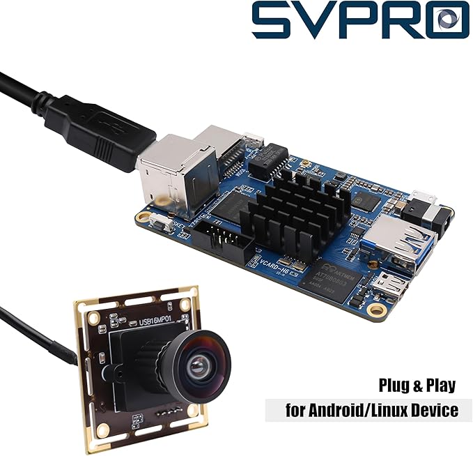 SVPRO 16MP Wide Angle USB Camera for Computer,USB Camera Module 1/2.8" CMOS IMX298 UVC 3D Printer Camera Video Webcam,USB Industrial Camera Module with 3.3ft/1m Cable