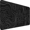 Large Extended Gaming Mouse Pad, 31.5x15.7 inch Computer Keyboard Mouse Mat, Water Resist Non-Slip Mousepad Rubber Base Long XXL Desk Mouse Pad for Gaming, Office & Home, Black White Lines