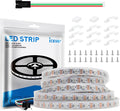 16.4FT WS2812B 5V LED Strip Lights 300 Individual Addressable RGB IC 5050SMD LEDs - Flexible White PCB IP67-60LEDs/m MagicRGB Dream Color for DIY Chasing Color Project (No Power Supply & Controller)