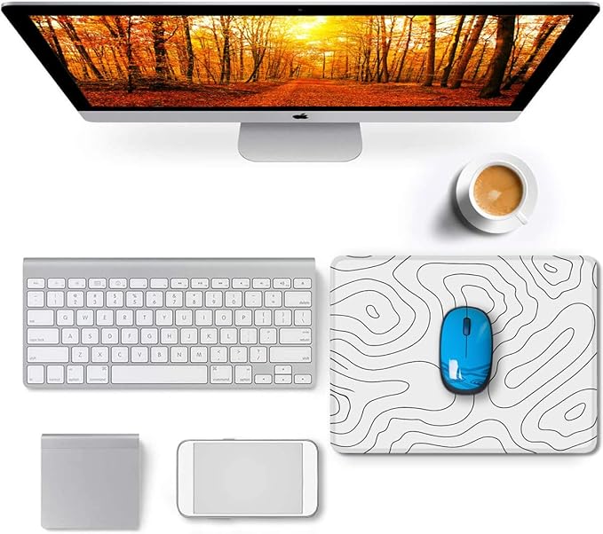 Large Mouse Pad, Gaming Mouse Pad with Double Stitched Edges, 14.9 x 11.7 inches Premium-Textured & Waterproof Mousepad, Nonslip Natural Rubber Base Mousepad for Laptop,Computer, Office, White Black