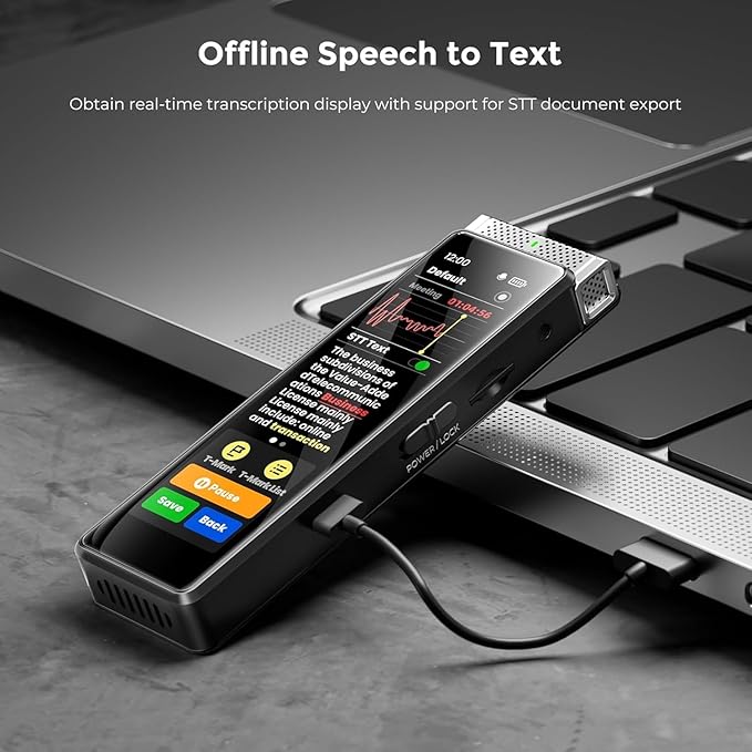8GB Digital Voice Recorder with Playback, Innioasis R1 Full Touchscreen Voice Recorder with Bluetooth, Voice Activated Sound Audio Recorder Device with Mic Silver