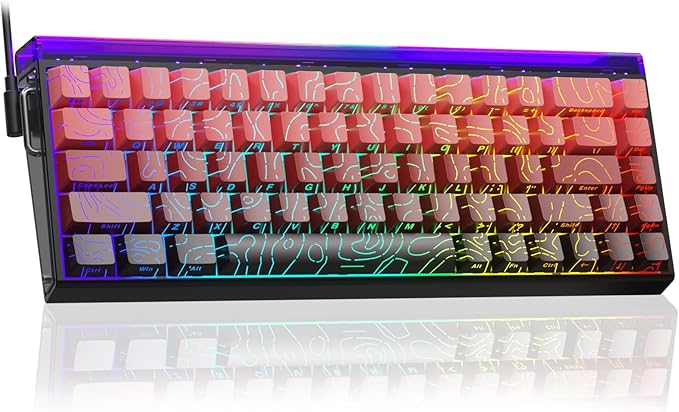 AULA Hero 68 HE 60% Gaming Keyboard Wired, Hall Effect Magnetic Switch Keyboard with 8K Hz Polling Rate, Side Printed PBT Keycaps, RGB Light Box, Customizable Web Software for PC/Mac Gamers