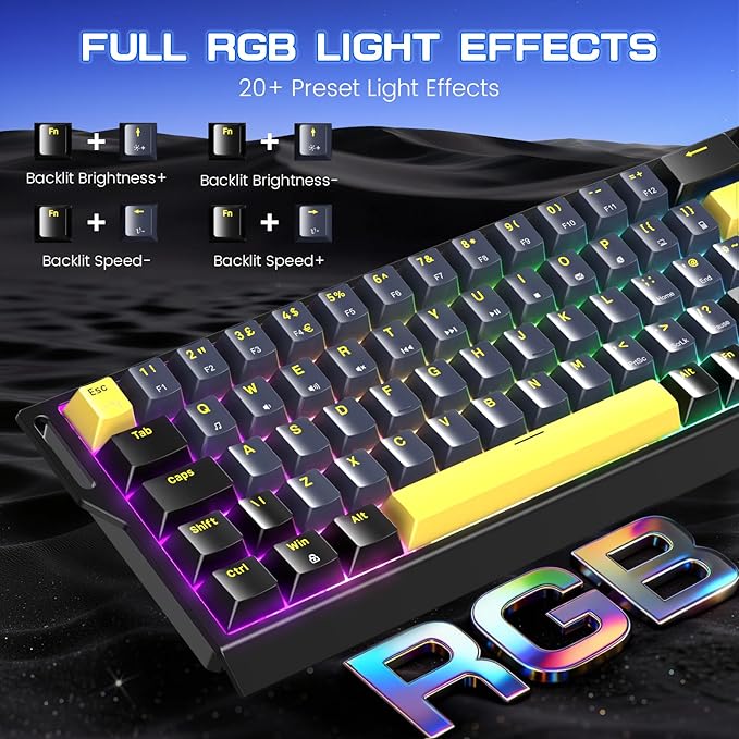 MAGIC-REFINER X68 HE Wired 60% Hall Effect Rapid Trigger Mechanical RGB Gaming Keyboard with 8K Polling,0.04mm RT Accuracy,Magnetic Switch,Adjustable Actuation,Snap Tap for PC Mac Gamer (Starry Night)