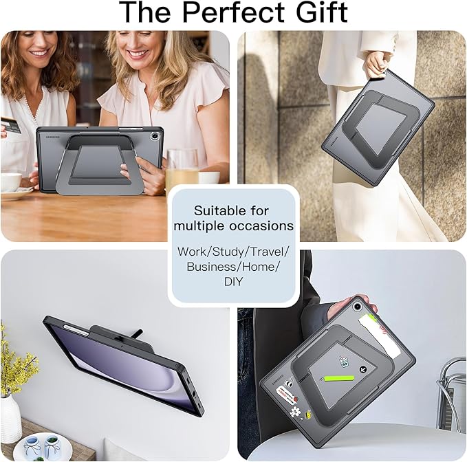 Case for Samsung Galaxy Tab A11+/A11 Plus 11" 2025/A9+/A9 Plus 11" 2023,Multi-Angle Ultra Stable Dual Stand,Slim Duty Shockproof Protective Case with Kickstand,Black