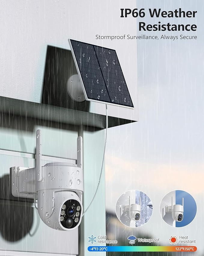 2K Security Camera System, 5GHz&2.4GHz WiFi Solar Wireless Cameras for Home Security, Wire-free Installation, AI Detection, Two-way Audio, Mobile alerts, SD/Cloud Storage, Color Night Vision, 4 Packs