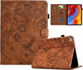 for iPad 9.7 Inch Case iPad 6th/5th Generation Case 2018 2017, Embossed Suede Leather Folio Stand Cover for iPad 9.7 inch/Pro 9.7/Air 2/Air 1, Auto Sleep/Wake, Brown Bird Flower Embossing