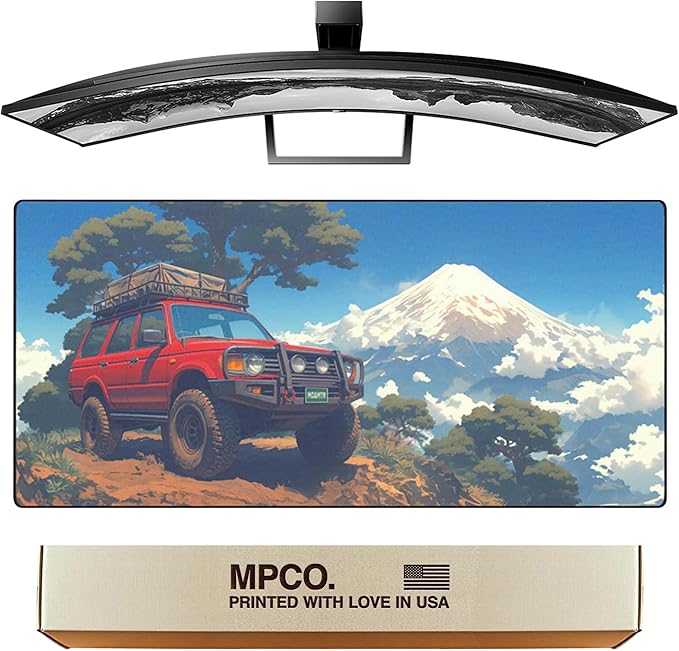 MPCO. Original Large Gaming Desk Mat – 36" x 17" Aeroglyde Manga Motors Osakas-Overlander Full Desk Mouse Pad for Smooth Precision – Non-Slip, Washable Extra-Large PC Mouse Pad for Gaming Sessions