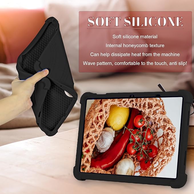 ATOOZ for TCL NXTPAPER 11 Plus Tablet Case 2025 (9469X) with PC Stand Soft Silicone Kids Case for TCL NXTPAPER 11 Plus 11.5 Inch (Black)
