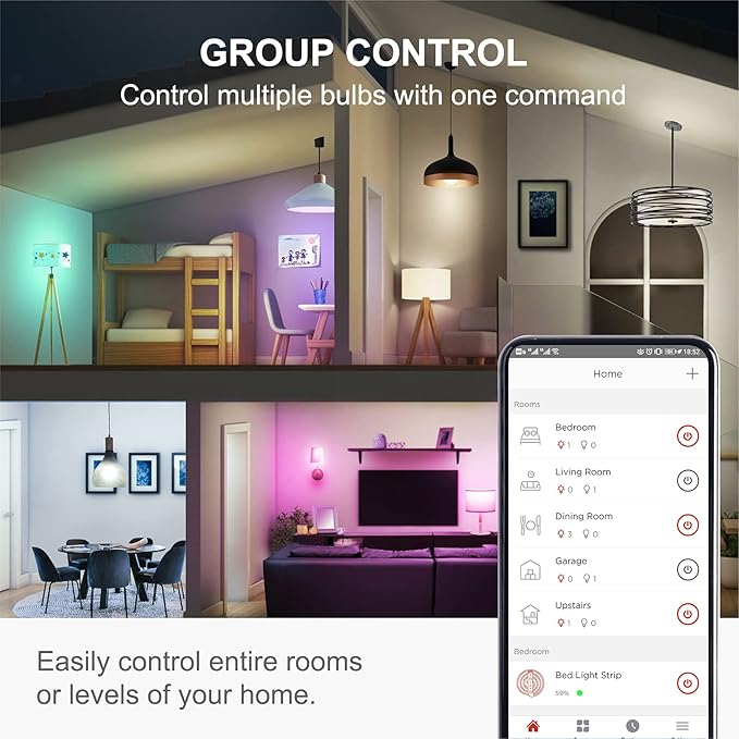 Sengled Smart Light Bulb, Color Changing Light Bulb, WiFi Light Bulbs No Hub Required, Smart Bulbs that Compatible with Alexa & Google Home, Smart LED A19 RGB Light Bulbs, 1 Pack