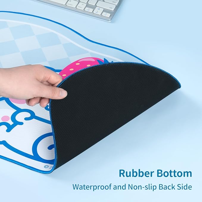 Kuitmor Kawaii Anime Dog Mouse Pad, Non-Slip Waterproof Desk Mat for Keyboard, Durable Large Extended Mouse Pad with Cloud Shape Edge for Office Gaming - DEG
