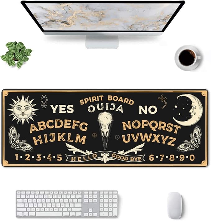 Sun and Moon Mystic Goth Witchy Mouse Pad Extended Large Gaming Mouse Pad XL Oversized Desk Pad Stitched Edges, 31.5 X 11.8 Inch