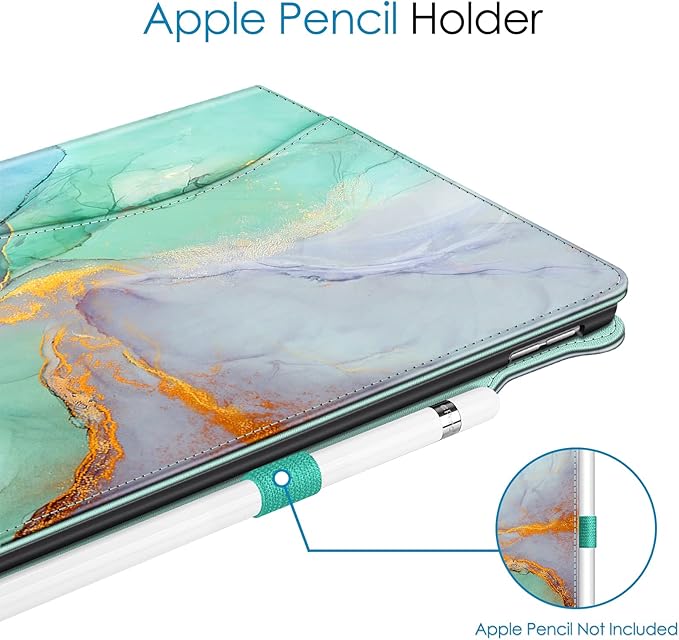 Fintie Case for iPad Air (3rd Gen) 10.5" 2019 / iPad Pro 10.5" 2017- [Sleek Shield] Premium PU Leather Slim Fit Multi Angle Stand Cover with Pocket, Pencil Holder, Auto Wake/Sleep, Emerald Marble