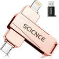 256GB Phone Flash Drive Photo Stick, USB Memory Stick for Photo Video Backup & Storage, No APP Required, Compatible with iPhone iPad Android PC, Rose Pink