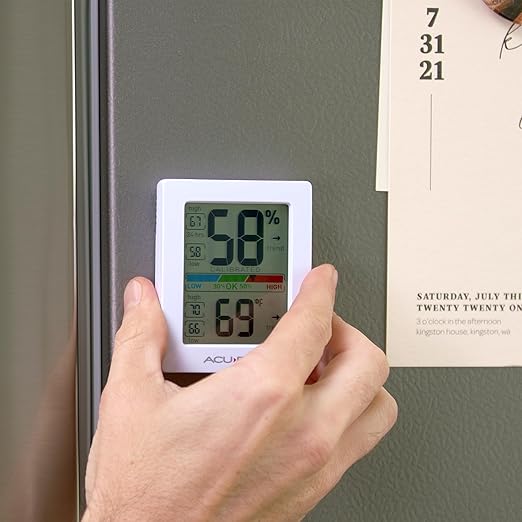 AcuRite Humidity Meter Hygrometer and Indoor Digital Thermometer with Temperature Gauge and Humidity Gauge,Room Thermometer Comfort Scale,3 x 2.5 Inches,White (01083M),(Pack of 12)