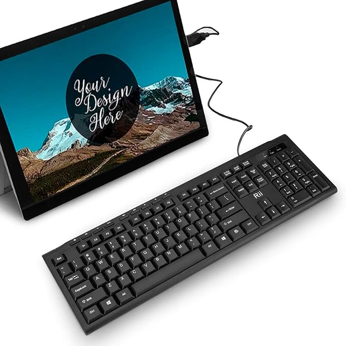 Rii RK907 Ultra-Slim Compact USB Wired Keyboard for Mac and PC,Windows 10/8 / 7 / Vista/XP(Black) (2PCS)