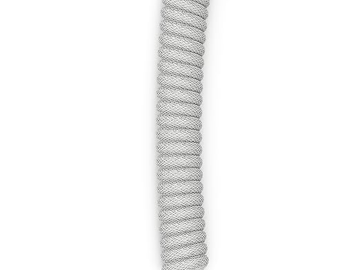 Glorious Coiled Keyboard Cable – USB C Artisan Braided Cables for Mechanical Gaming - Custom (White)