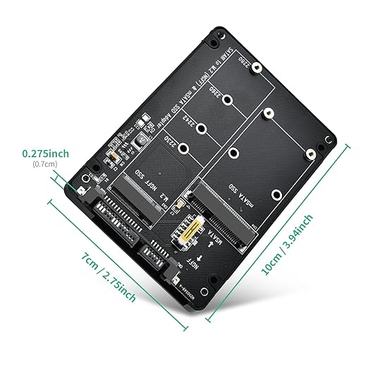 ELUTENG M.2 to SATA Adapter - 2 in 1 Converter for MSATA/M.2 NGFF SSD to 2.5" SATA III, Supports B&M Key, Not for M Key