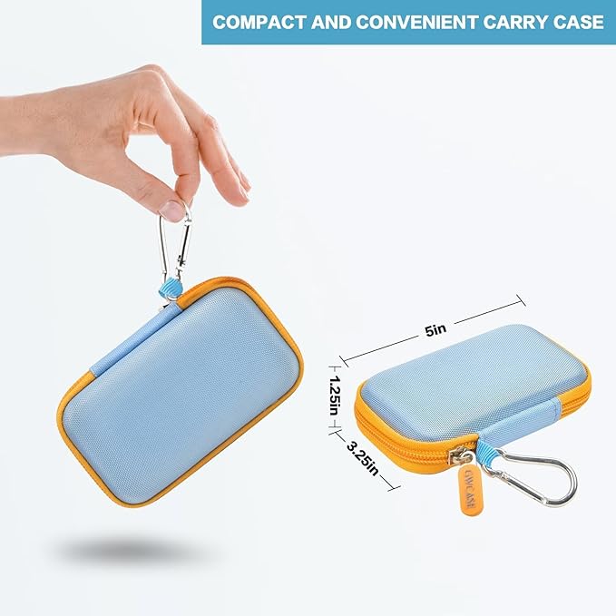 GWCASE Hard Case for SanDisk Extreme Portable SSD 1TB 2TB 4TB 8TB 500GB, External for Solid State Drive Travel Carrying Holder with Mesh Pocket for USB Cables & SD Cards (Bag Only)-Sky Blue