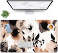 Arttown Brown Boho Tribal Flower Mouse Pad Large Gaming Mat Floral Non-Slip Desk Pad Keyboard and Mouse Desk Mat for Gamer, Office & Home, 31.5 x 15.7 in