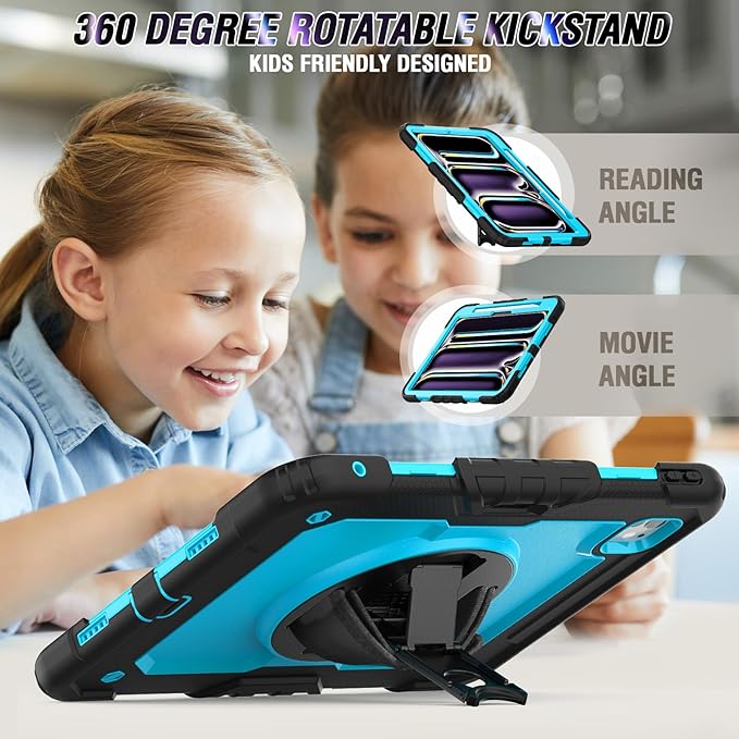 Case Compatible with iPad Pro 13 Inch Case M4 with Screen Protector Pen Holder | Case for iPad Pro 7th Gen Model A2925/A2926/A3007 | Heavy Duty Rugged Case W/Stand Hand Shoulder Strap