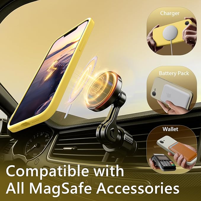FireNova Magnetic for iPhone 17e Case/iPhone 16e Case, Compatible with MagSafe, [Silicone Camera Protection] Microfiber Lining Phone Case, 6.1", Yellow