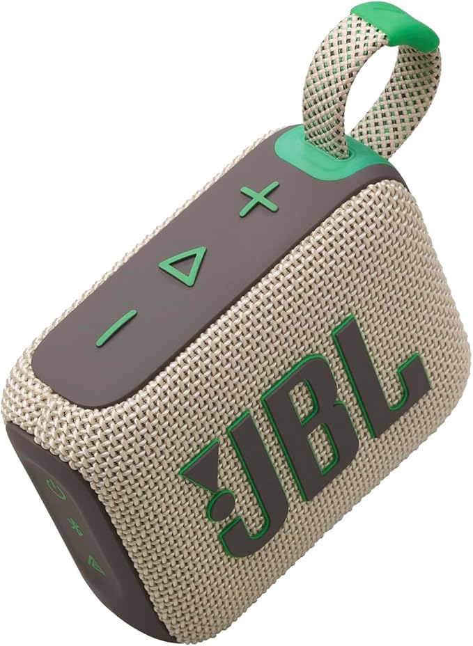 JBL Go 4 - Ultra-Portable, Waterproof and Dustproof Bluetooth Speaker, Big JBL Pro Sound with Punchy bass, 7-Hour Built-in Battery, Made in Part with Recycled Materials (Sand)
