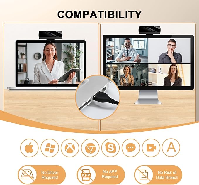 Diccik 1080P Webcam with Microphone, Full HD Video Calling Web Camera, HD Light Correction Streaming Webcam for Zoom/Skype/Teams, Plug and Play PC Camera Web cam for Windows & Mac