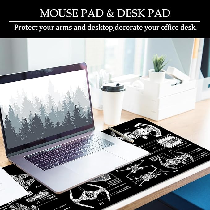 Black Gaming Mouse Pad Large Mouse Pad XL Desk Mat 31.5x11.8x0.12 inch Large Desk Pad Design Keyboard Pad (Design -6)
