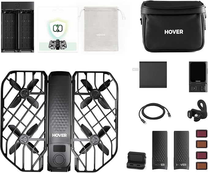 HOVERAir X1 PRO 4K Action Flying Camera, Foldable Drone with Camera with 42 KM/H Follow Speed, 10+ Fully Automatic Flight Modes, Fly Anywhere with OmniTerrain, SmoothCapture 2.0(Cycling Combo)