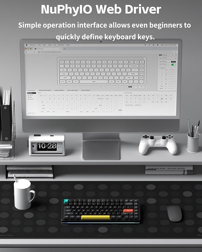 nuphy Halo V2 IO Wireless Mechanical Keyboard with PBT Keycaps,Hot Swappable Custom Gaming Keyboard,Aluminum Alloy Frame,RGB Backlit,Gasket Structure,BT5.0/USB-C/2.4GHz Low Latency Office Keyboards