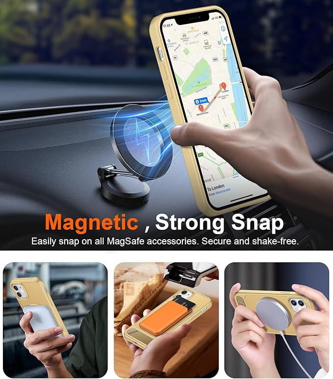 Magnetic Compatible with iPhone 11 Phone Case, [Built-in Invisible Kickstand][Compatible with MagSafe] [Military Grade Shockproof] Slim Translucent Matte Phone Case for iPhone 11 6.1"