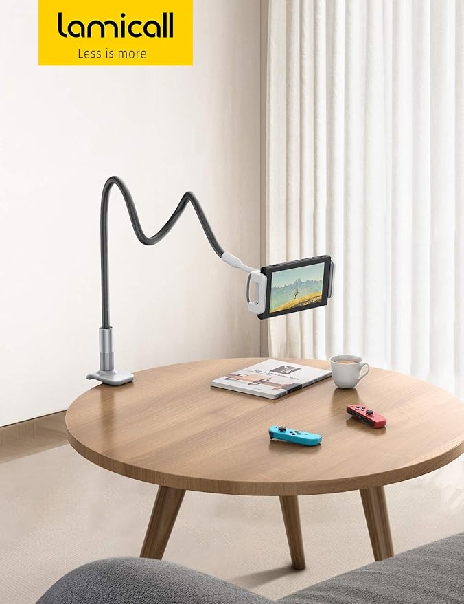 Lamicall Gooseneck Tablet Holder Mount : Flexible Arm Clip Tablet Stand for Bed, Desk Mount Gifts, Compatible with iPad Pro 11", Mini Air, Galaxy Tabs More 4.7 to 10.5" Phones and Tablets