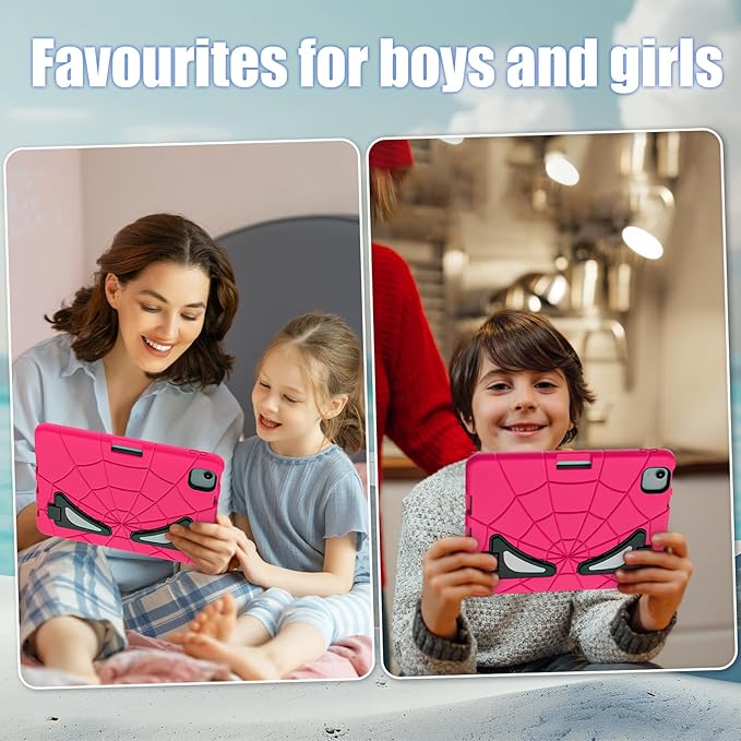 AKABEILA Compatible with Apple iPad Air 11(2026)M4/iPad Air 11(2024)/iPad Air 11(2025) M3 11 inch Tablet Case，Lightweight Protective Cover with Kickstand for Kids Children Boys Babies Strawberry Black
