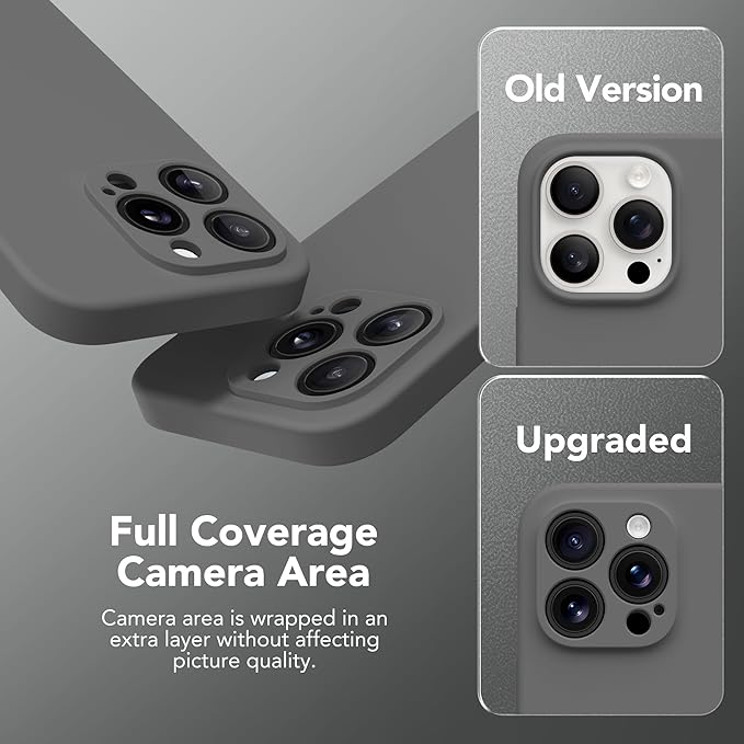 Magnetic for iPhone 13 Pro Case, Compatible with MagSafe, [Full Camera Protection][Screen Protector] Silicone Shockproof Protective Phone Case for iPhone 13 Pro 6.1", Dark Gray