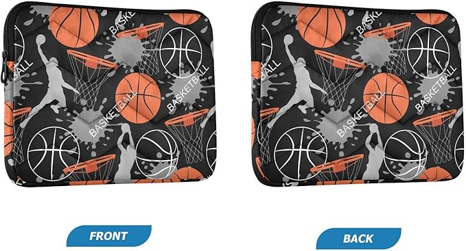 Cute Laptop Sleeve 13 inch Basketball Sport Laptop Bag 14 inch Waterproof Computer Bag for Women Laptop Accessories Computer Cover Bag for Tablet Men