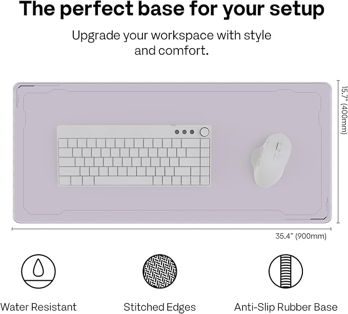 Pixio Mouse Pads - 36 x 16 inch XXL Purple Border Multifunctional Large Desk Mats for Gaming, Office, Desktop Anti-Slip Waterproof Washable Computer Mouse Mat