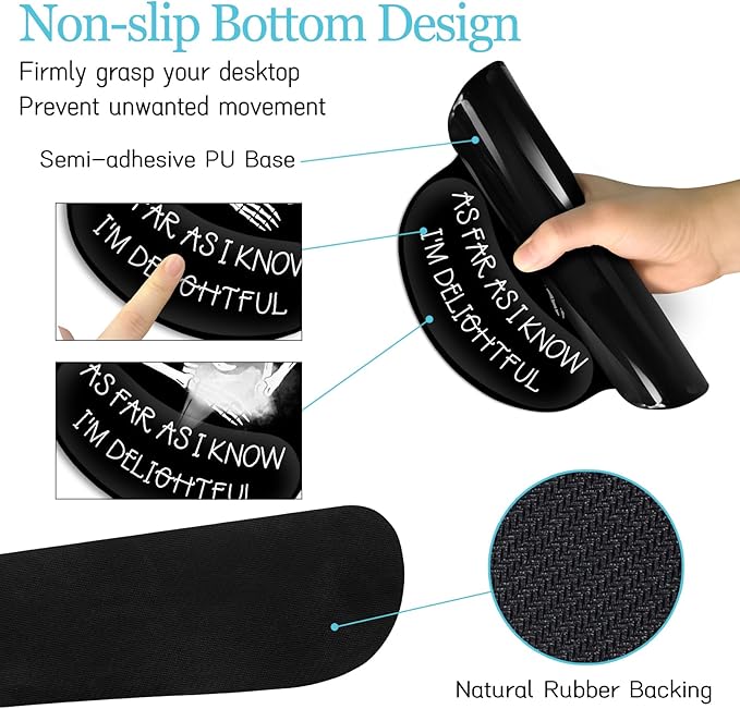 LIMKRIAN Ergonomic Mouse Pad with Wrist Rest Desk Mat Set, Skeleton Gaming Mouse Pads, Keyboard Mat Wrist Rest Cup Coaster, Funny Office Desk Accessories