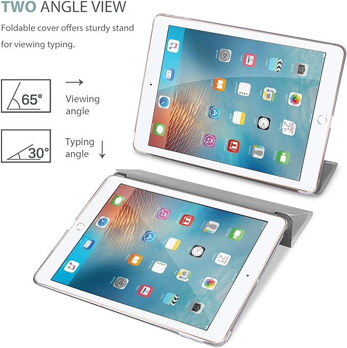 ProCase Smart Case for iPad 9.7 Inch iPad 6th/5th Generation 2018 2017(Model: A1893 A1954 A1822 A1823), Ultra Slim Lightweight Stand Cover with Translucent Frosted Back -White