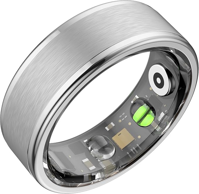 Smart Ring for Women Men,Fitness Ring with 24/7 Activity Tracking,Stress,Sleep Monitoring,No APP Subscription Fees,Compatible with iOS & Android, HarmonyOS Silver, 11#