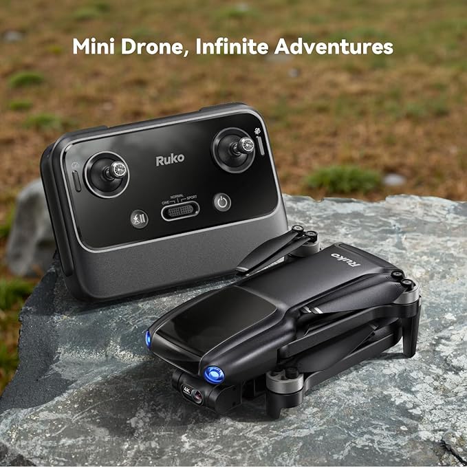 Ruko U11MINI 4K, Under 249g Pocket Drone with Camera for Adults 8K Photo 4K/30fps Video, 3-Axis Gimbal ElS, 20000ft Digital Transmission, FAA- Exempt (32-Min Flight)
