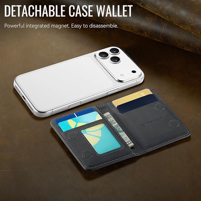 Vinich for MagSafe Wallet Magnetic RFID Blocking Card Holder Compatible with MagSafe Phones and Cases, Strong Magnet Minimalist Phone Wallet for iPhone 17/16/15/14/13/12/ Pro/Max/Plus, Vintage Black