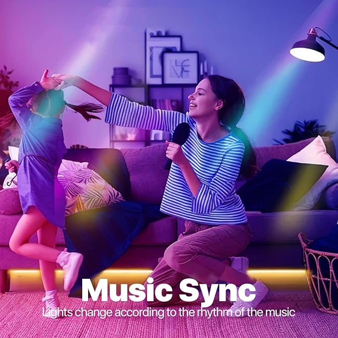 ORALUCE Smart Light Bulb Compatible with Alexa & Google Home, C37 E12 LED Light Bulb 40W Equivalent, 2.4GHz WiFi & Bluetooth Color Changing APP Dimmable, Multicolor LED Bulb 450 Lumens,2P