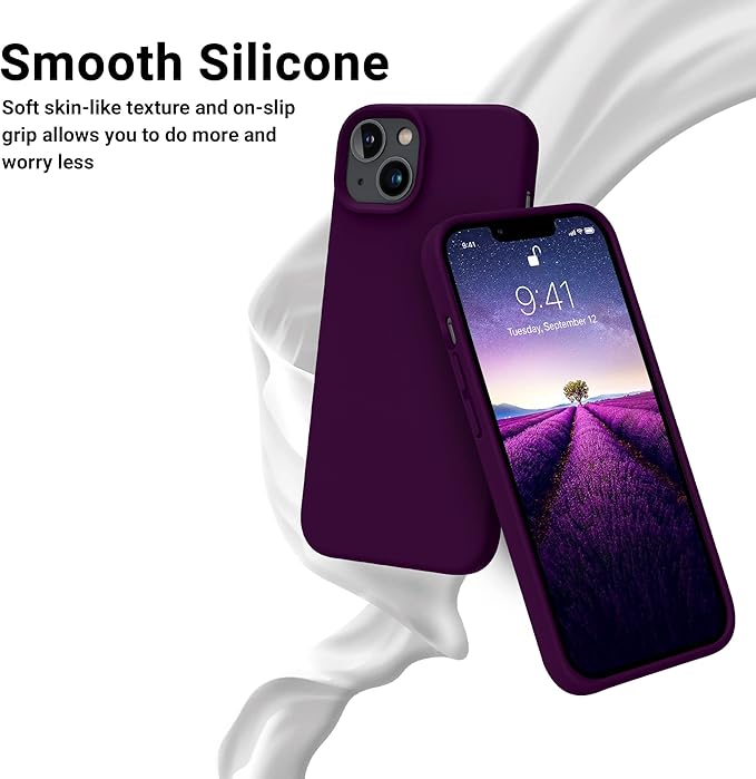 OTOFLY Designed for iPhone 14 Plus Case, Silicone Shockproof Slim Thin Phone Case for iPhone 14 Plus 6.7 inch （Purple）