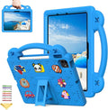 for Apple iPad Air 11 inch Kids Case M3/M2 (2025/2024) Slim Stand Cover with Pencil Holder/Handle/Kickstand Cute DIY Lightweight Cute Soft EVA Foam Shockproof Tablet Cover, Sky Blue Bear