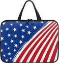 17 Inch American Flag Laptop Sleeve, Red White and Blue Laptop Cover Computer Bag Tablet Carrying Case, Zipper Tote Bags Notebook Sleeves Independence Day Gifts for Men Women