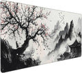 Japanese Mouse Pad XXL 35.4x15.7 Inch Japanese Cherry Blossom Gaming Mouse Pad Non-Slip Rubber Base with Stitched Edges Japanese Anime Desk Mat Extended Large Mousepad for Home Office Gaming Work