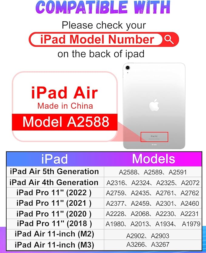 Uppuppy for iPad Air 11 inch (M2/M3) Case, Air 5th/4th Generation 10.9, Pro 11'' Case Cute Kids Women Girls Folio Leopard Pencil Holder Cover for iPad Air 11 2024/2025, 10.9 2022 2020, Pro 11